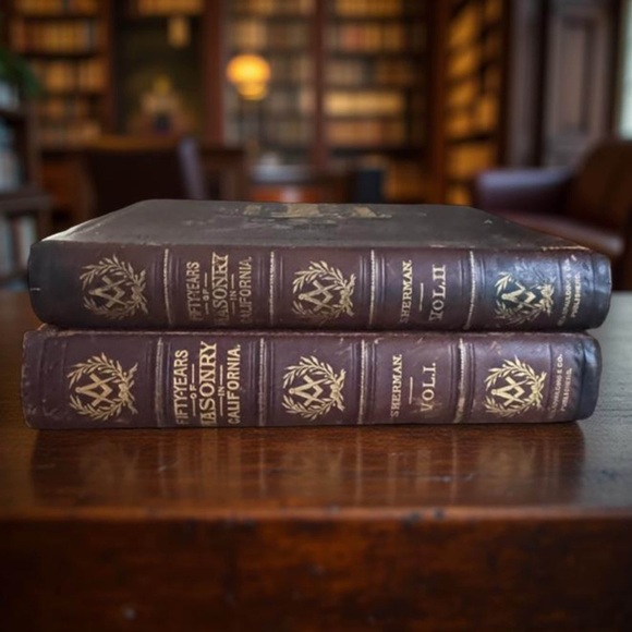 FIFTY YEARS OF MASONRY IN CALIFORNIA 1896 Vintage Books Volume l Volume ll Set - Picture 8 of 12